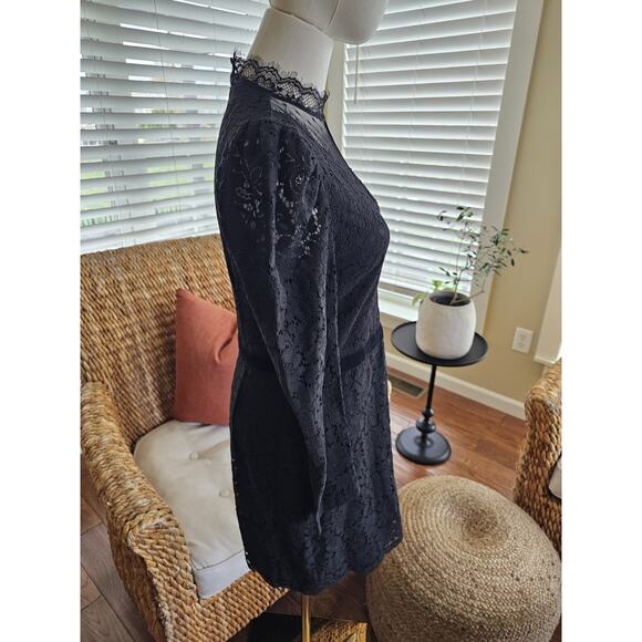 Express Lace Mock Neck Dress Women's Size 6 NWT Black Whimsygoth Cocktail Party - Picture 4 of 11